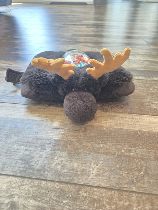 Pillow Pets Other - Plush Moose Nightlight Pillow - Brown with Yellow Antlers